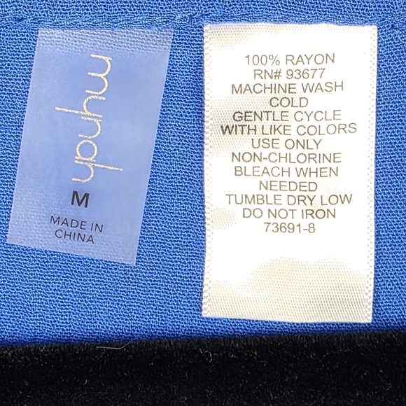 Mynah Womens Swim Coverup M Blue Long Sleeve V-Neck Cruise Beach 100% Rayon - Picture 3 of 15